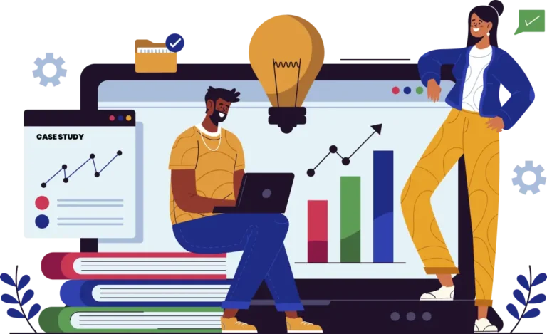 Students learning digital marketing, SEO and web development online with SkillTalento